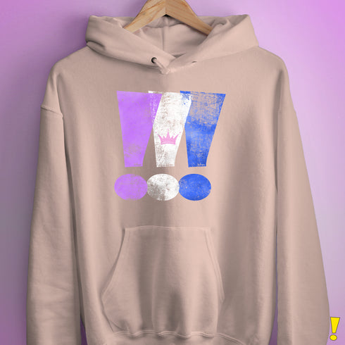 Drag Pride Grunge Exclamation Points Hoodie - Light Pink